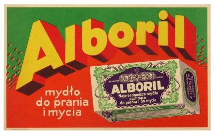 ALBORIL, mydło do prania i mycia. [nie przed 1926, 193-?]. Mini-plakat reklamowy nieznanego autorstwa
