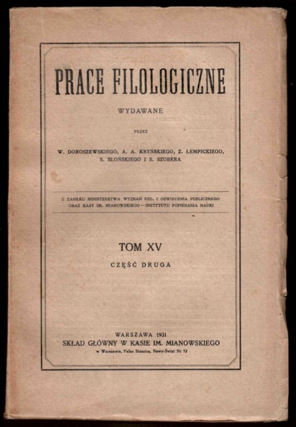Prace Filologiczne. T.15, cz.2.