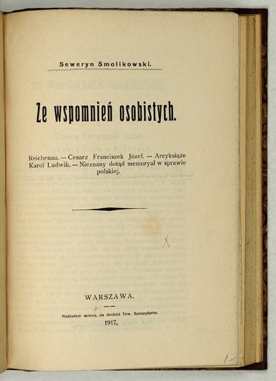 [KLOCEK]. KOSSMANN E. O[skar] - Śladami dawnej Łodzi + GNOIŃSKI Bolesław Zygmunt – Rok 1812 +  SMOLIKOWSKI Seweryn – Ze wspomnień osobistych + POWSTANIE listopadowe + RAWITA-GAWROŃSKI Fr[anciszek ] – O Bohdanie Chmielnickim Hetmanie Kozackim + BRÜCKNER Al