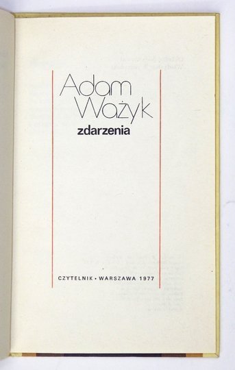 WAŻYK Adam - Zdarzenia.