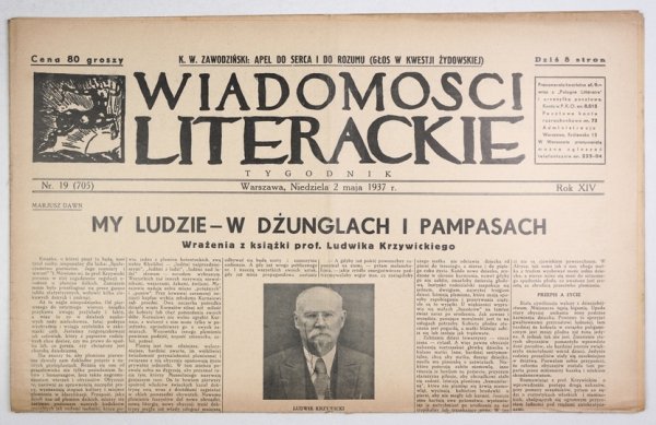 [Bruno Schulz] Wiadomości Literackie. R. 14, nr 19 (705): 2 V 1937. s. 8.