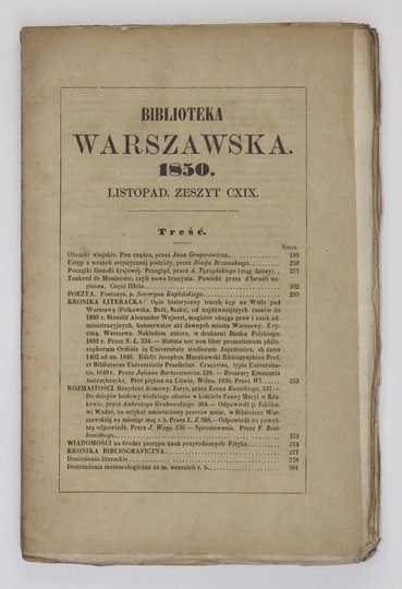 BIBLIOTEKA Warszawska. Pismo poświęcone naukom, sztukom i przemysłowi. R. 1850, t. 4, zesz. 119