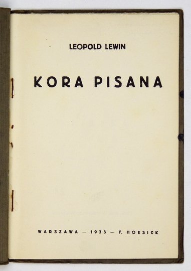 LEWIN Leopold - Kora pisana.
