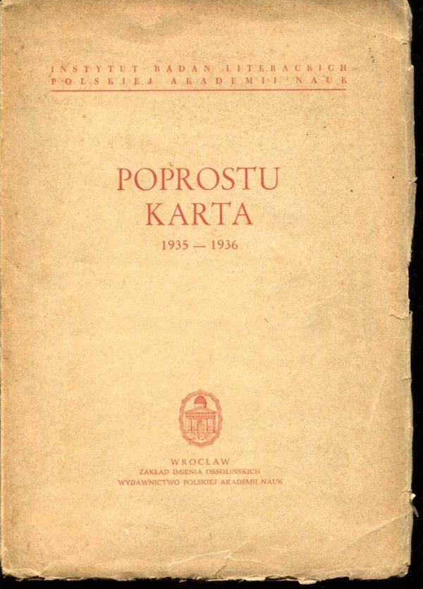 Winkiel Barbara - Poprostu - Karta 1935-1936