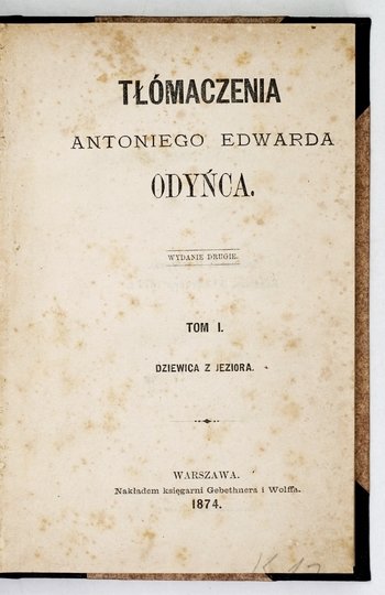 ODYNIEC Antoni Edward - Tłómaczenia. T. 1-2. Wyd. II.