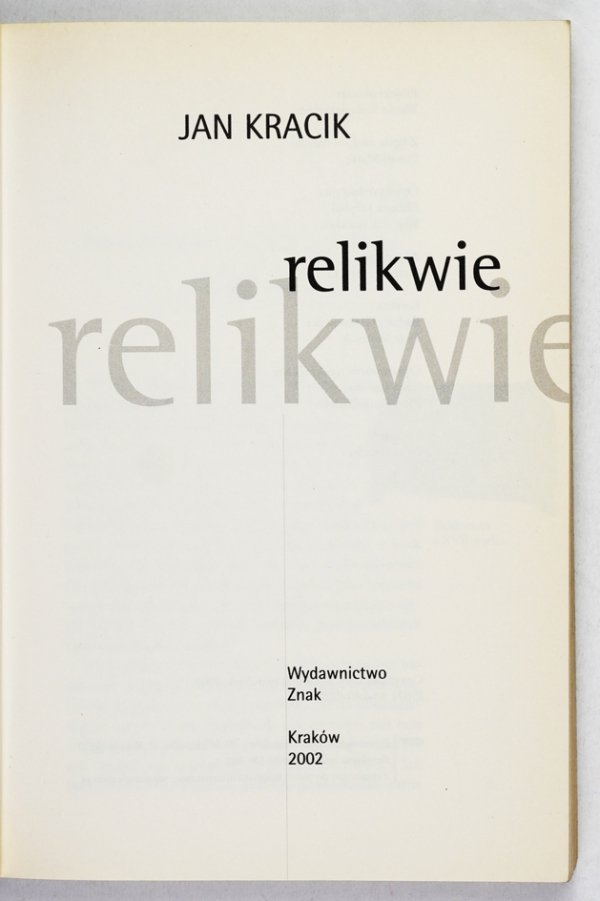 Kracik Jan - Relikwie