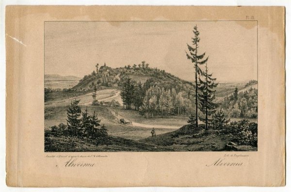 [ALWERNIA]. Alwernia. Alvernia. Litografia form. 11x18,4 na ark. 15,4x24,1 cm.