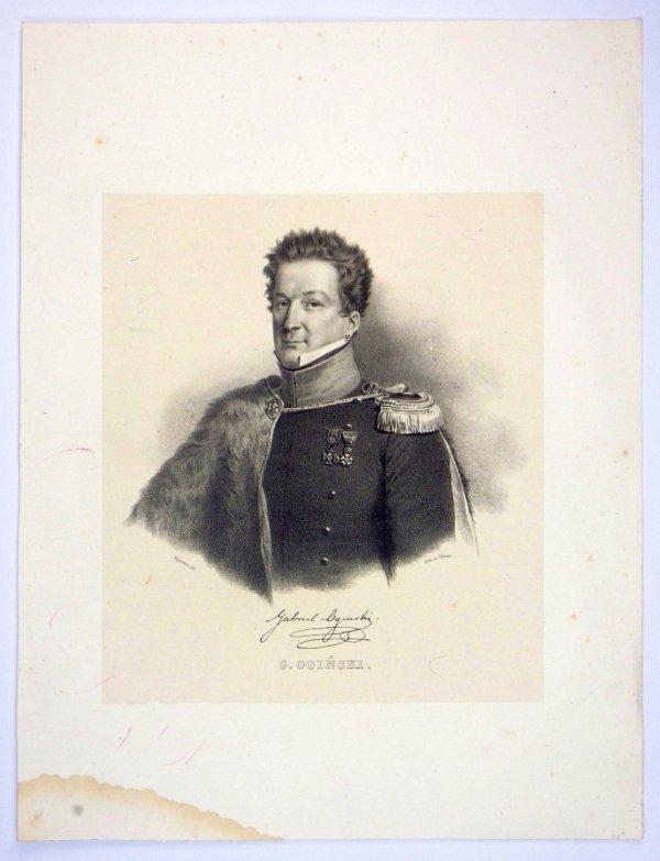 [POWSTANIE LISTOPADOWE] Gabriel Ogiński - portret - litografia [1832]