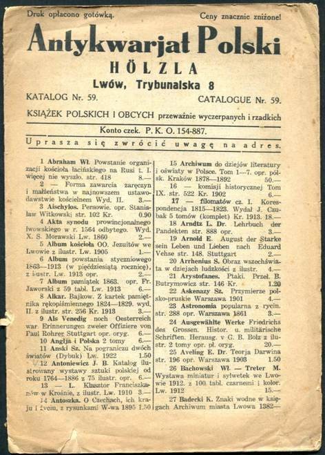 Antykwariat Polski Holzla - katalog nr 59