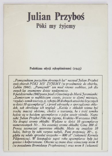 PRZYBOŚ Julian - Póki my żyjemy