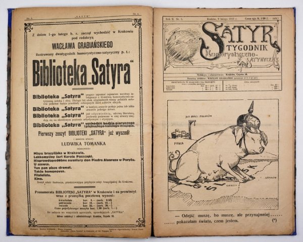 SATYR. Tygodnik humorystyczno-satyryczny. R. 1: 1918. R. 2: 1919