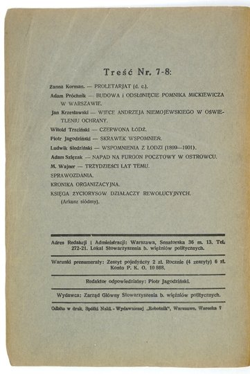 KRONIKA Ruchu Rewolucyjnego w Polsce. R. 2, nr 3-4 (7-8): VII-XII 1936