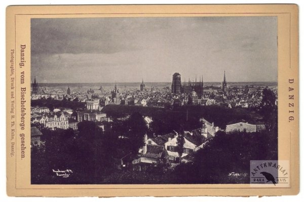 [GDAŃSK - panorama miasta z Biskupiej Górki - fotografia widokowa - ujęcie w formacie gabinetowym].
