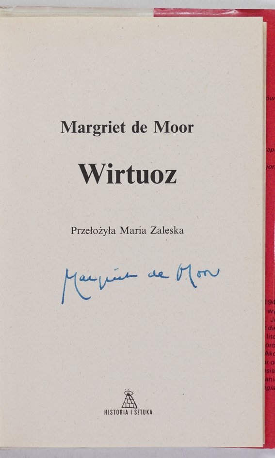 De Moor Margriet - Wirtuoz. Przeł. Maria Zaleska  [podpis autorki]