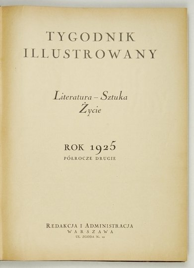 TYGODNIK Illustrowany. 1925. Zaw. oryginalny drzeworyt Wł. Skoczylasa: Profil Janosika.