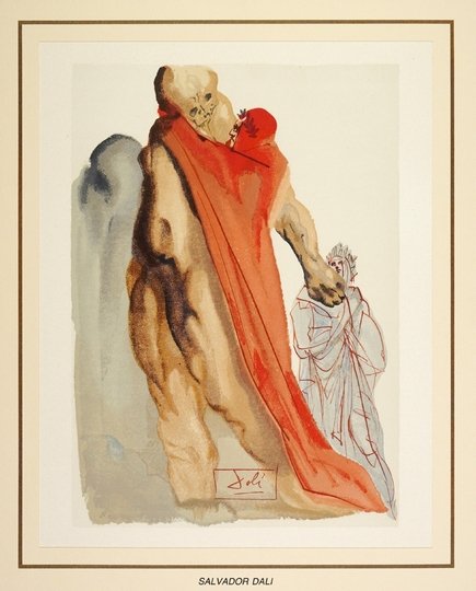 DALI Salvador (1904-1989) - La divine comédie, Le purgatoire, &quot;Chant N-o 5&quot;, Reproches de Virgile.