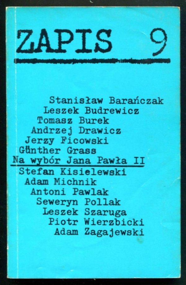 Zapis: poezja, proza, eseje, kronika. [R. 3], nr 9: I 1979.