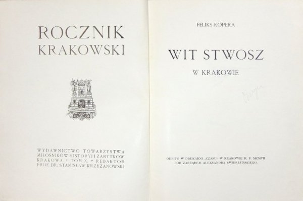 ROCZNIK Krakowski. 1917