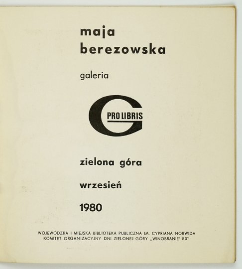 Prolibris, Galeria. Maja Berezowska.