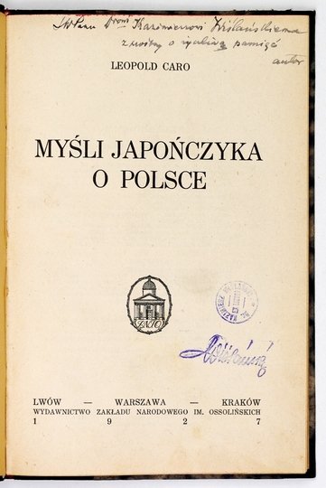 CARO Leopold - Myśli Japończyka o Polsce.