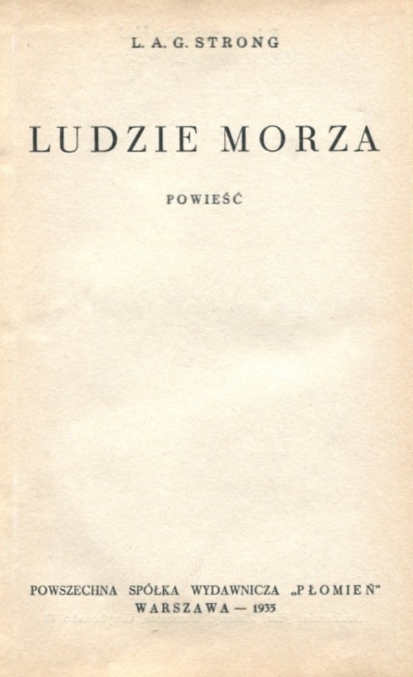 Strong L.A.G. - Ludzie morza. Powieść.