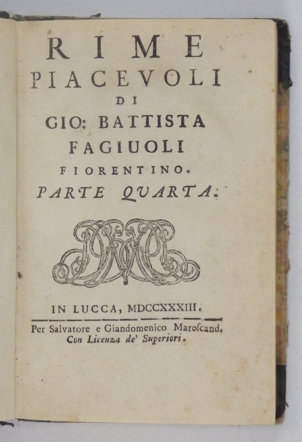 Rime Piacevoli di Gio: Battista Fagiuoli Fiorentino. Parte 1-6. 1734 [W t. 6 Sonet XV poświęcony Odsieczy Wiedeńskiej; Sonet XX poświęcony Janowi III Sobieskiemu]