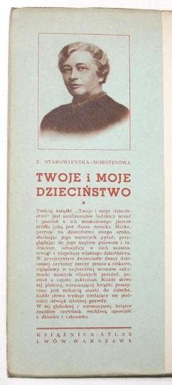 STAROWIEYSKA-MORSTINOWA Zofia - Twoje i moje dzieciństwo.