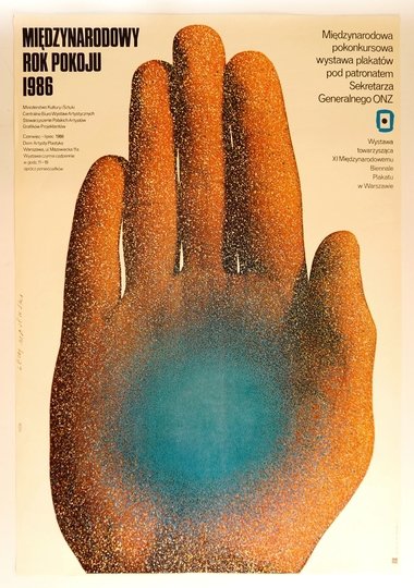 MAJEWSKI Lech - Międzynarodowy Rok Pokoju 1986. Międzynarodowa pokonkursowa wystawa plakatów pod patronatem Sekretarza Generalnego ONZ.1986.