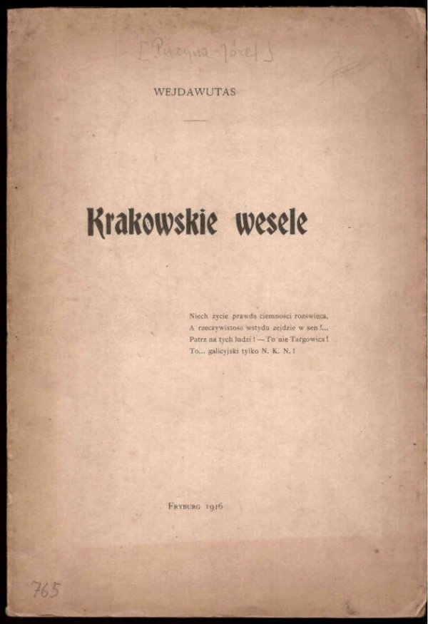 [Puzyna Józef] Wejdawutas - Krakowskie wesele.
