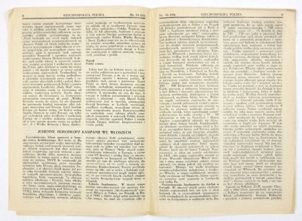 RZECZPOSPOLITA Polska. Warszawa. [Delegatura Rządu]. Dwutygodnik konspiracyjny. R. 3, nr 18 (69): 1 XI 1943.
