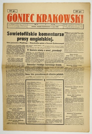 GONIEC Krakowski. R. 5, nr 101: 2-3 V 1943.