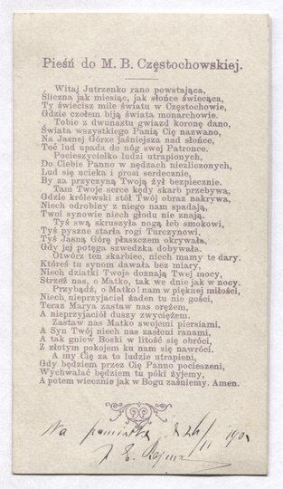 MATKA Boska Częstochowska. 1903?