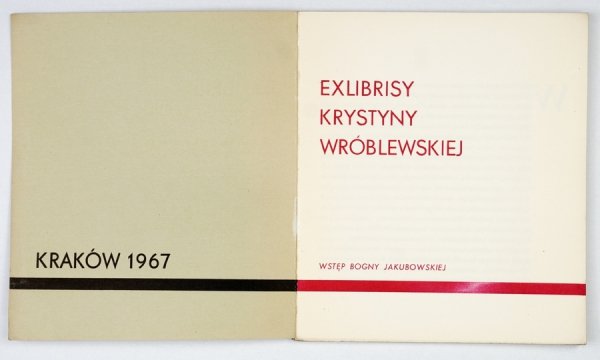 WRÓBLEWSKA Krystyna - Exlibrisy ... Z ołówkowym podpisem artystki na ostatniej karcie