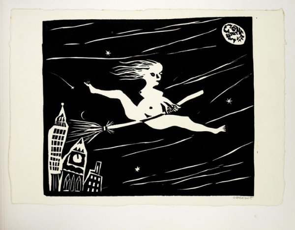 CZECZOT Andrzej - Aliens in the Big Apple. Polish Immigrants in New York. Polscy emigranci w Nowym Jorku. Twelve hand colored woodcuts. Dwanaście drzeworytów ręcznie kolorowanych. By [Andrzej] Czeczot. [Texts by Zofia Zaremba].