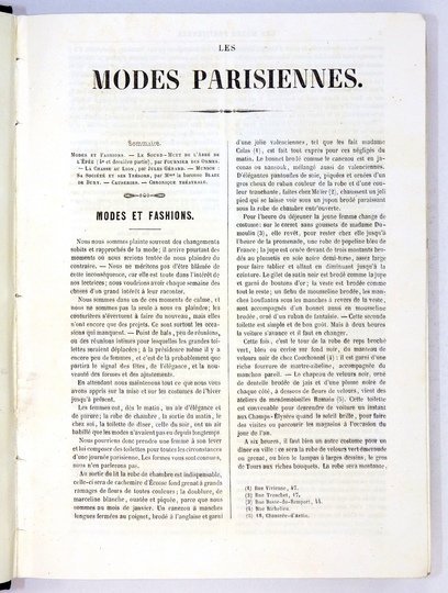 Les MODES Parisiennes. R. 1852. Rocznik paryskiego tygodnika poświęconego modzie