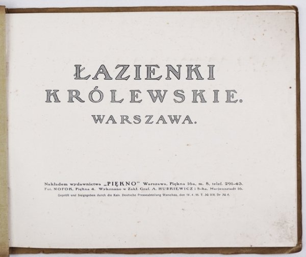 ŁAZIENKI Królewskie, Warszawa.