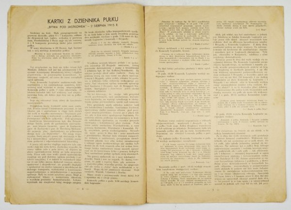 CZWARTAK. Pismo - Komunikat Komendy Koła 4 P. P. Leg. Pol. - &quot;Czwartaków&quot;