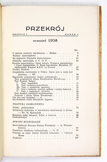 PRZEKRÓJ. Miesięcznik poświęcony sprawom Polski.