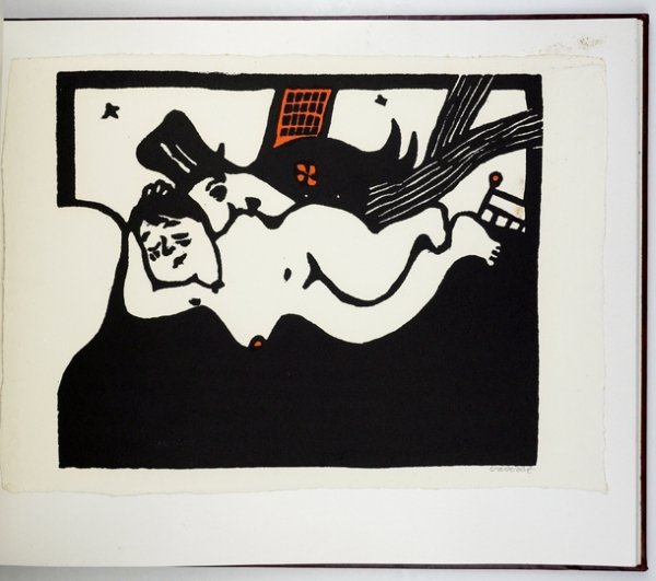 CZECZOT Andrzej - Aliens in the Big Apple. Polish Immigrants in New York. Polscy emigranci w Nowym Jorku. Twelve hand colored woodcuts. Dwanaście drzeworytów ręcznie kolorowanych. By [Andrzej] Czeczot. [Texts by Zofia Zaremba].