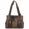 Dwukomorowa Torebka Damska Shopper Bag firmy Hernan Ziemista/Czekolada