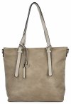 Uniwersalna Torebka Damska Shopper Bag XL firmy Hernan Ciemno Beżowa/Beżowa