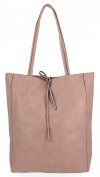 Uniwersalne Torebki Damskie XL Shopper Bag firmy Hernan Pudrowy Róż