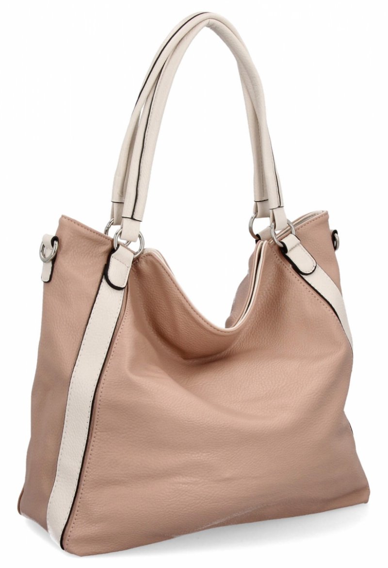 Torebka Damska Shopper Bag XL firmy Hernan HB0337 Pudrowy Róż