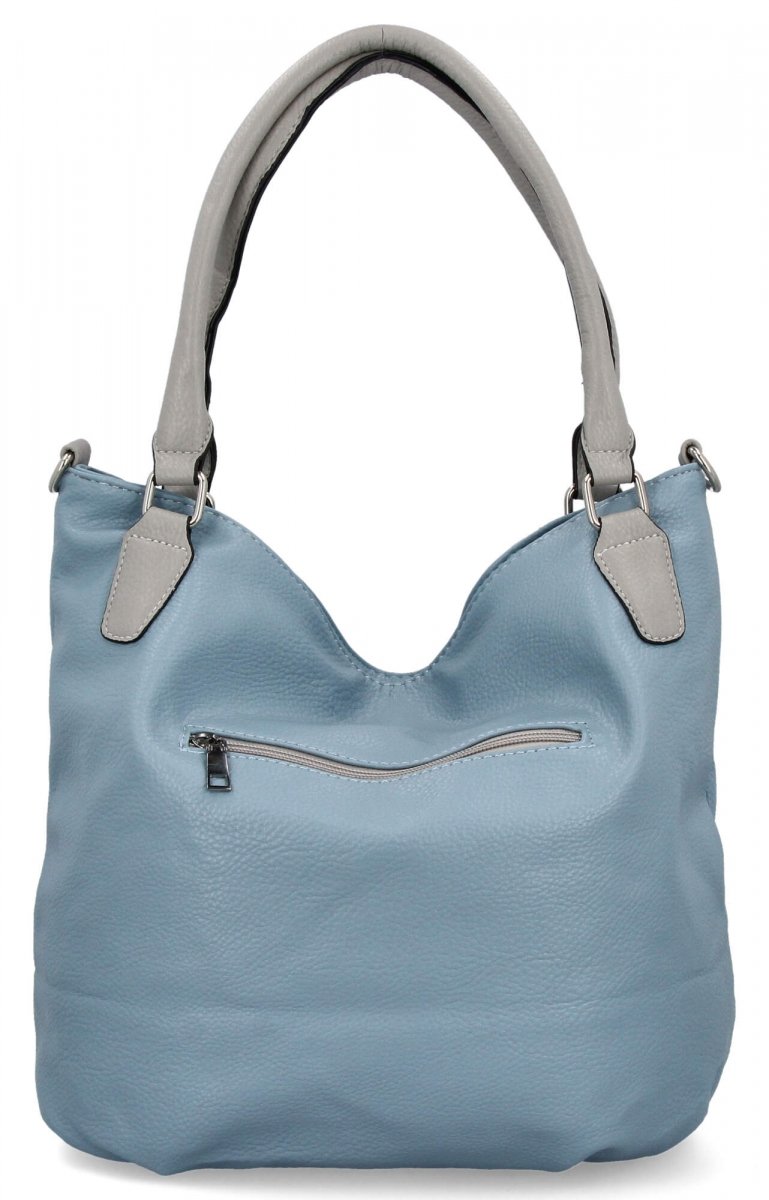 Torebka Damska Shopper Bag XL firmy Hernan Błękitna/Jasno Szara