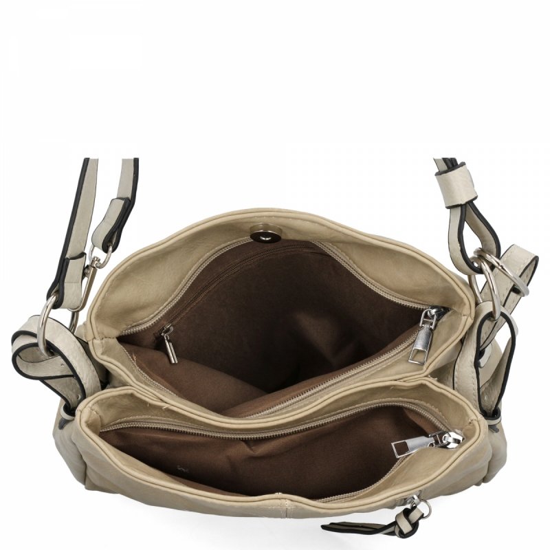 Torebka Damska Shopper Bag XL firmy Hernan Ciemno Beżowa