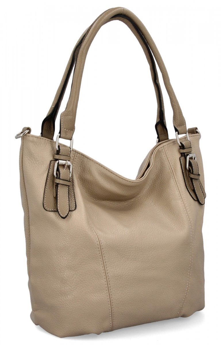Torebka Damska Shopper Bag XL firmy Hernan Ciemno Beżowa/Ziemista