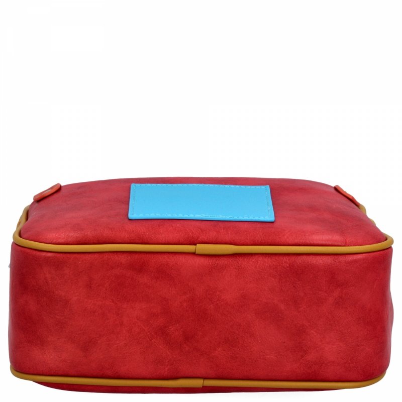 Dwukomorowa Torebka Listonoszka firmy Herisson Czerwona/Ruda