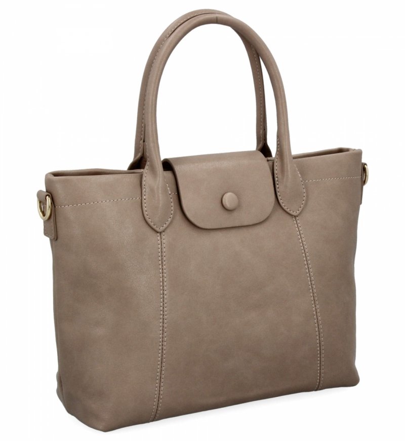 Klasyczna Torebka Damska firmy Herisson Ciemno Beżowa