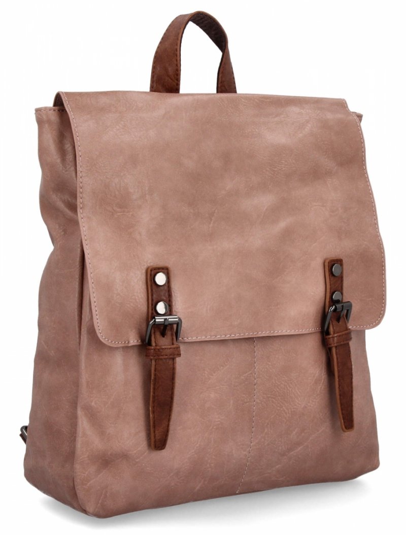 Modny Plecak Damski Vintage firmy Herisson Brudny Róż