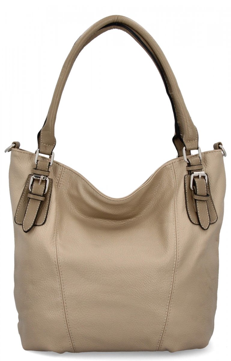 Torebka Damska Shopper Bag XL firmy Hernan Ciemno Beżowa/Ziemista
